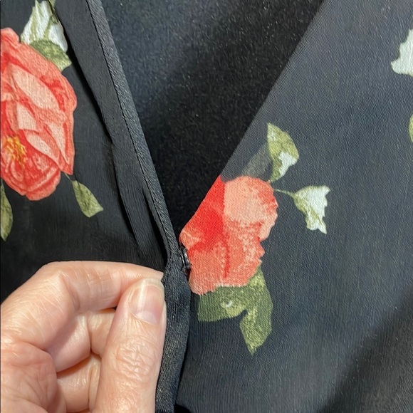 Jolie Vie Black Floral Maxi Dress V-Neck Sleeveless Medium - Picture 7 of 13